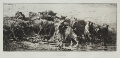 水まき場所 作： Charles Emile Jacque