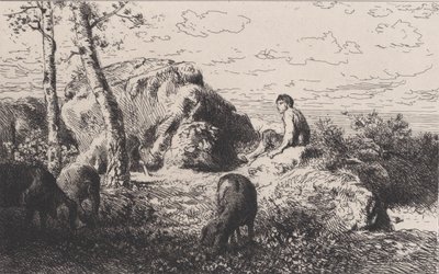 放蕩息子、カリフォルニア州。 1868年。 作： Charles Emile Jacque