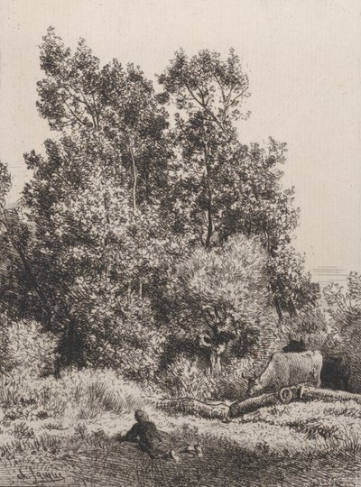 風景、1864年。 作： Charles Emile Jacque