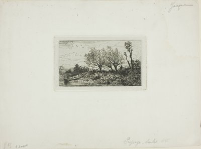 風景, 柳の木 作： Charles Emile Jacque