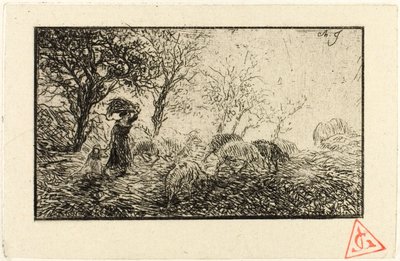 風景と動物 作： Charles Emile Jacque