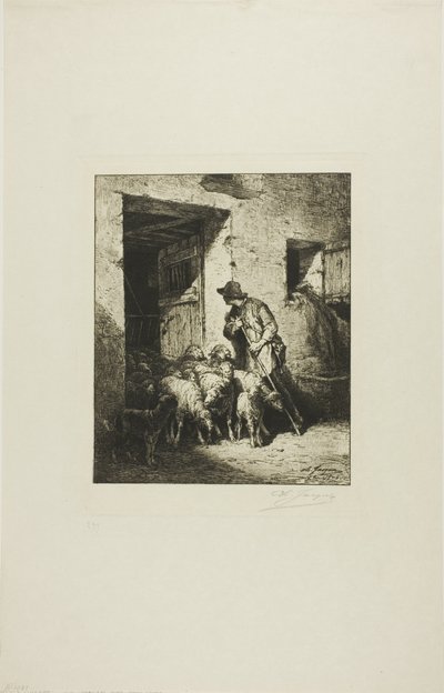 羊を放す 作： Charles Emile Jacque
