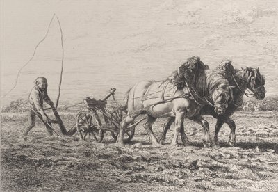 耕作、1864年。 作： Charles Emile Jacque