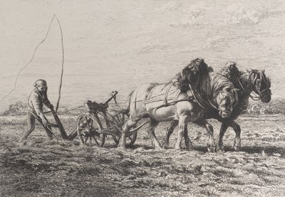 耕作、1864年。 作： Charles Emile Jacque