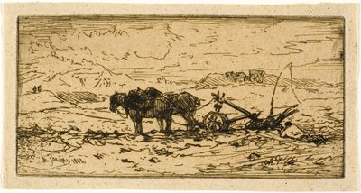 プラウマンと彼のチームの休憩 作： Charles Emile Jacque
