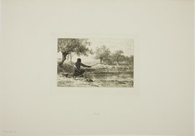 竿釣り 作： Charles Emile Jacque