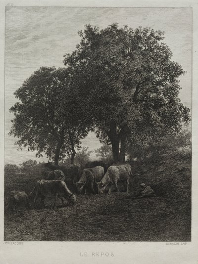 休み 作： Charles Emile Jacque