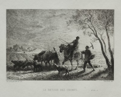 フィールドからの帰還 作： Charles Emile Jacque