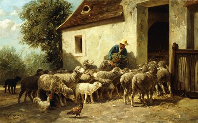 帰宅、 作： Charles Emile Jacque