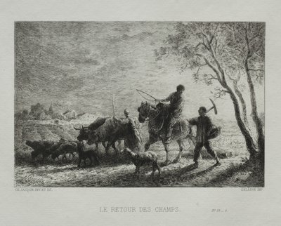 フィールドから戻る。 作： Charles Emile Jacque