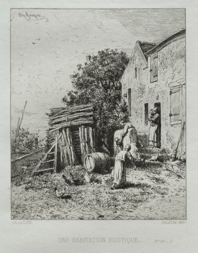 素朴な家 作： Charles Emile Jacque
