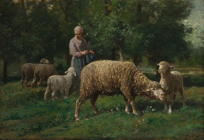 羊と羊飼い 作： Charles Emile Jacque