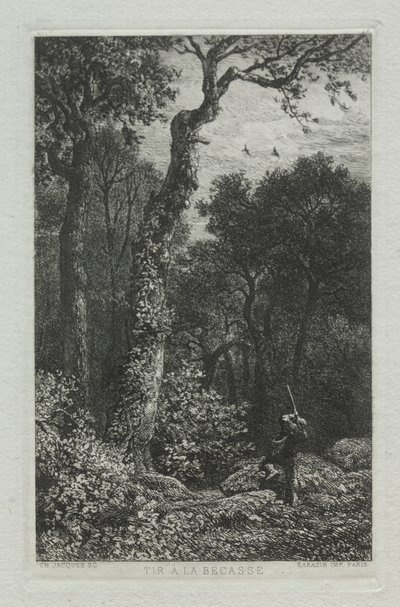 ウッドコックを撃ちます。 作： Charles Emile Jacque