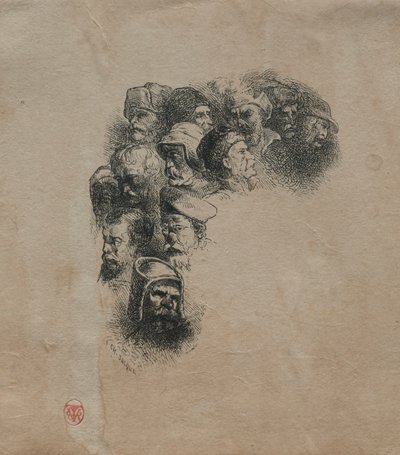 頭の研究。 作： Charles Emile Jacque