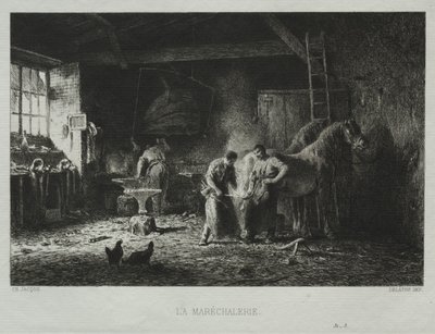 鍛冶屋。 作： Charles Emile Jacque