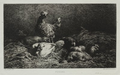 鶏。 作： Charles Emile Jacque