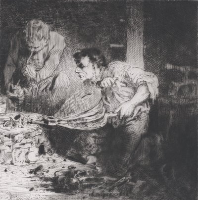 偽造者、1843年。 作： Charles Emile Jacque