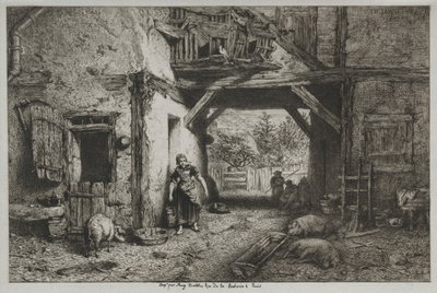 農場。 作： Charles Emile Jacque
