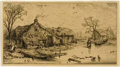 凍った池 作： Charles Emile Jacque