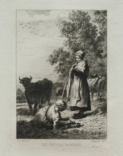 小さな牛飼い 作： Charles Emile Jacque
