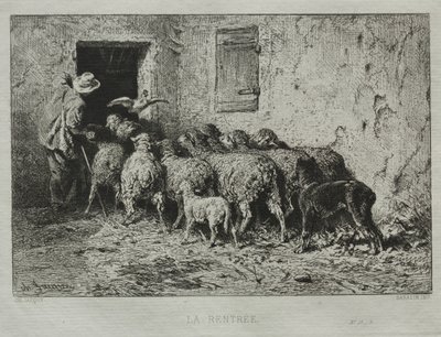 リターン。 作： Charles Emile Jacque