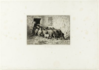 家に帰る羊 作： Charles Emile Jacque