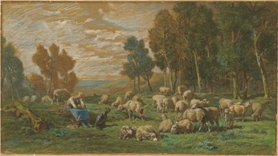 羊飼い 作： Charles Emile Jacque