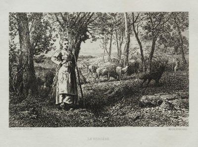 羊飼い 作： Charles Emile Jacque