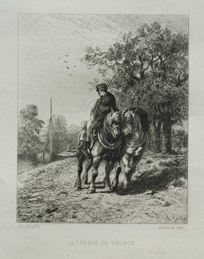 牽引パス。 作： Charles Emile Jacque