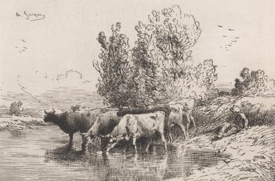 トラフ、1864年。 作： Charles Emile Jacque
