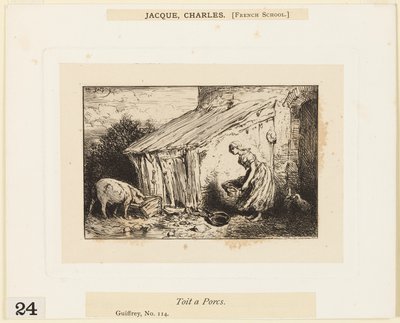 豚屋根 作： Charles Emile Jacque
