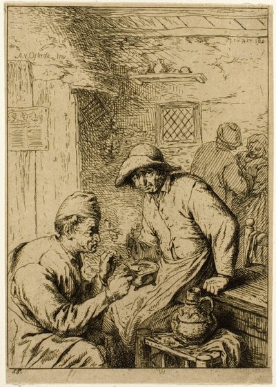 二人の喫煙者 作： Charles Emile Jacque