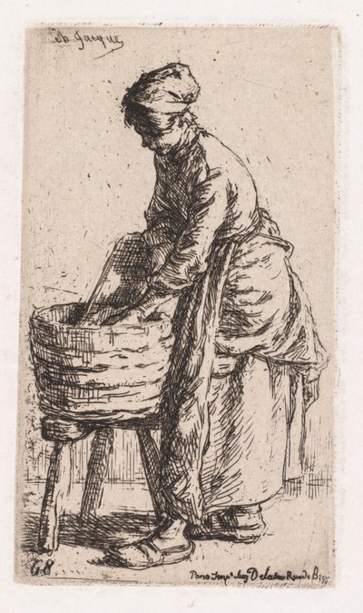 ウォッシャーウーマンウォッシャー、1850年。 作： Charles Emile Jacque