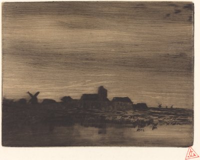 水辺の村 作： Charles Emile Jacque