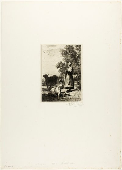 若い牛飼い 作： Charles Emile Jacque