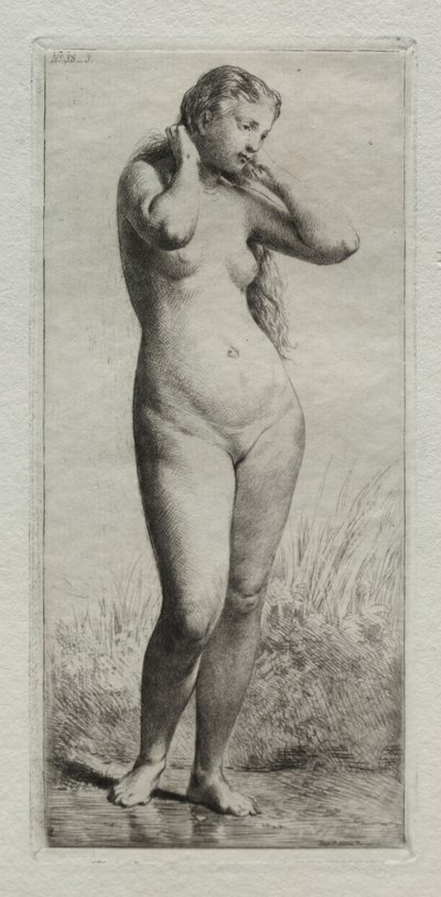 若い女性の入浴 作： Charles Emile Jacque