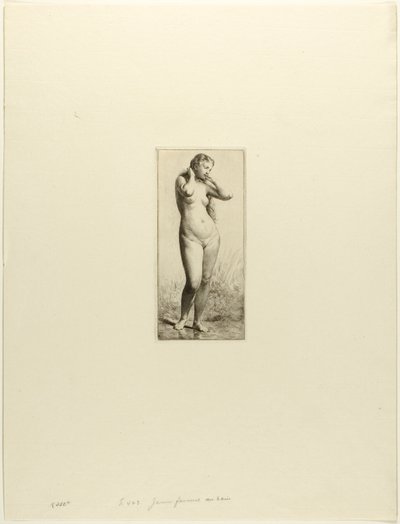 若い女性の入浴 作： Charles Emile Jacque