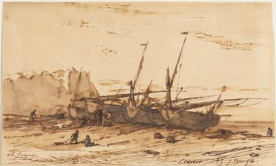 エトルタ、1854年。 作： Charles Emile Jacque