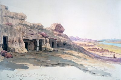 1863年3月10日、ベニハッサンの岩の墓、エジプト、1863年 作： Charles Émile de Tournemine