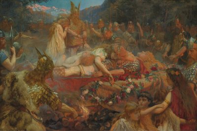 バイキングの戦士の死、1909年 作： Charles Ernest Butler