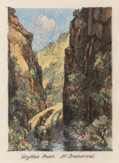 南アフリカ北トランスヴァール、Wyllies Poort（カラーリトグラフ） 作： Charles Ernest Peers