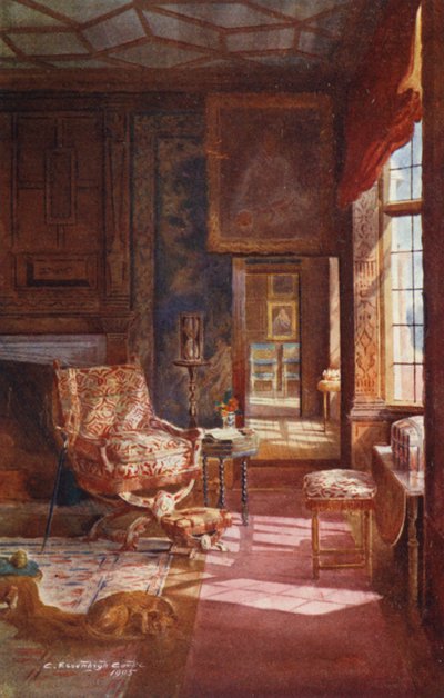ノールハウススパングルベッドルーム、玄関（カラーリトグラフ） 作： Charles Essenhigh Corke