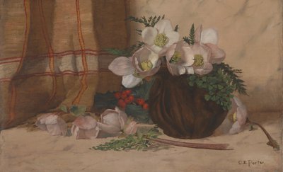 バラのある静物、カリフォルニア州。 1885-87。 作： Charles Ethan Porter