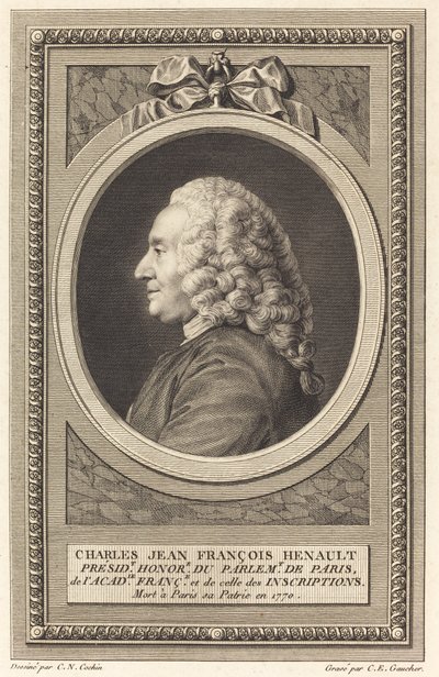 シャルル・ジャン・フランソワ・エノー 作： Charles Etienne Gaucher after Charles Nicolas Cochin II