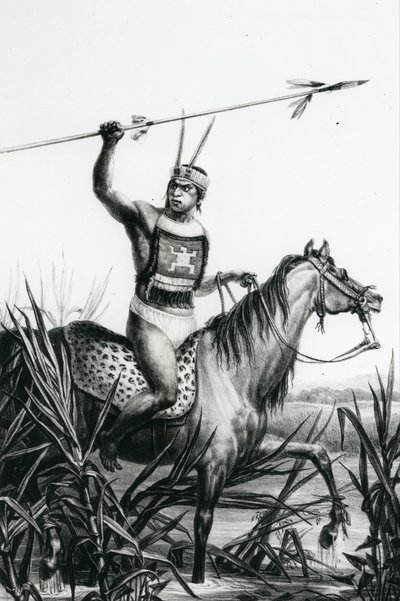 Jean Baptiste Debretによる「ピトレスクと歴史的なブラジルへの旅」のシャルルスの首長、1834年 作： Charles Etienne Pierre Motte