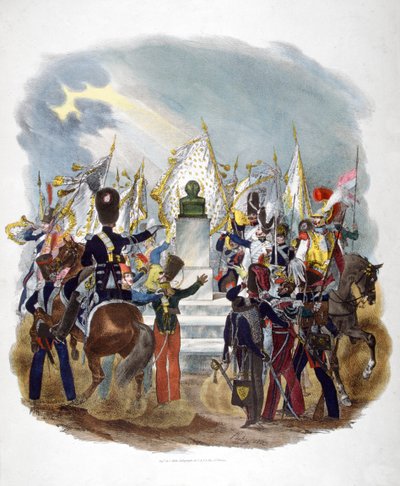 異なるフランス軍の制服と連隊、1823年。 作： Charles Etienne Pierre Motte