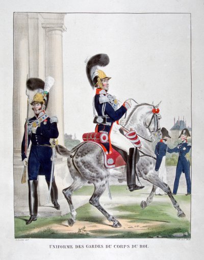1823年のフランス王室の警備員の制服。 作： Charles Etienne Pierre Motte