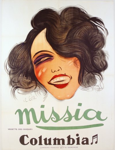 コロンビア記録のポスター、フランスのシャンゼウス、ミシア、1935年頃 作： Charles Felix Gir