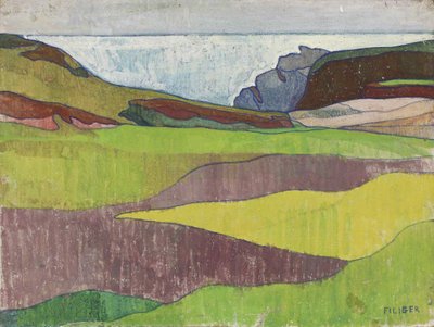 岩の多い風景、ルポールドゥ、1891年。 作： Charles Filiger