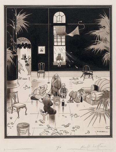 1933年以前のアメリカのクラブライフ、ピクニッカーズ（紙にペンとインクウォッシュ） 作： Charles Forbell